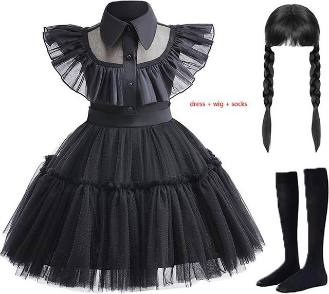 Gotisches schwarzes Kleid Mädchen, Cosplay Kostüm, Fantasy, ab 1 Jahr - Bild 1