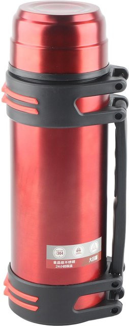 KONNWEI Isolierte Edelstahl-Wasserflasche mit Vakuum-Isolierung und Tragegriff, Pink, 2 l - Bild 1