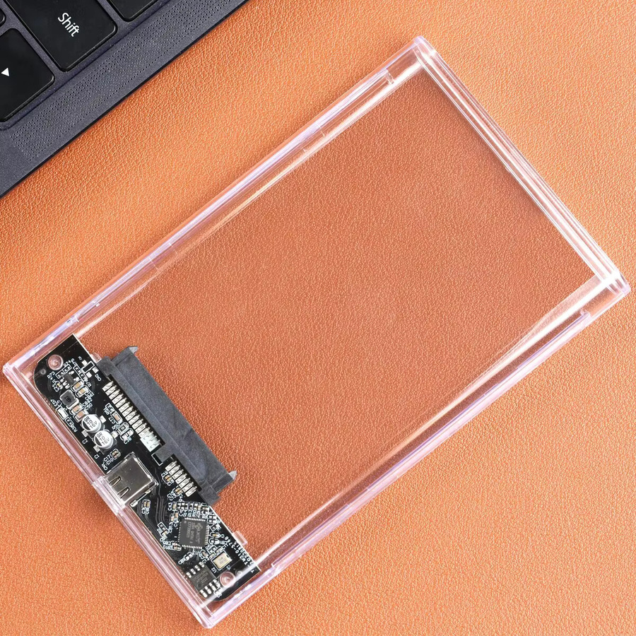 Congdi Externes Festplattengehäuse SATA zu USB 3.1 Typ C für 2,5 Zoll HDD und SSD, Transparent, bis 4 TB, UASP Unterstützung - Bild 4