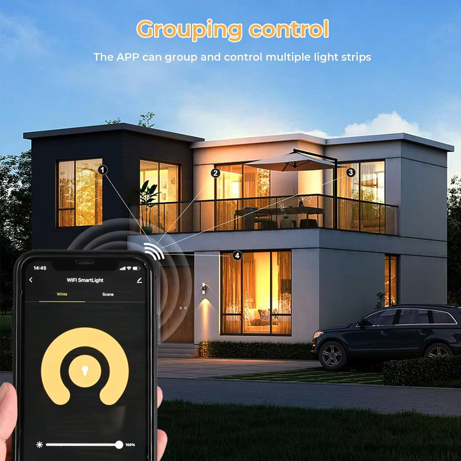 CENFAYA WLAN LED-Dimmer für einfarbige LED-Streifen mit Tuya Smart Life App und Sprachsteuerung via Alexa und Google Home Assistant, DC 5V 12V 24V, Weiß - Bild 3