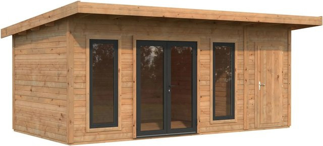 Palmako Holz-Gartenhaus Aurelia Pultdach in Braun mit Boden, B/T: 586 x 300 cm - Bild 1