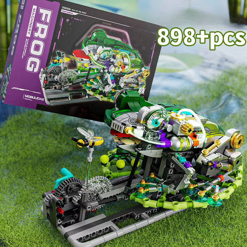 FUNXINEE Mechanische Frosch-Bausteine STEM-Spielzeug mit 898 Teilen, Bunter Roboter-Modellbausatz mit Zahnrädern und beweglichen Beinen für Kinder - Bild 2
