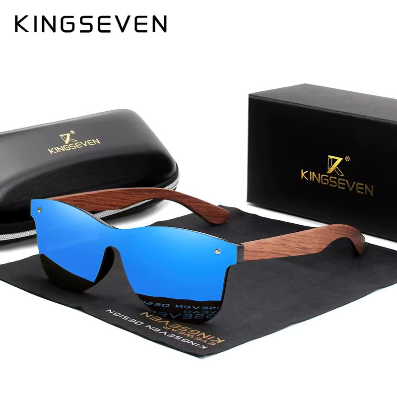 KINGSEVEN Sonnenbrille Cat Eye, Holz, Vollrand, polarisiert, Unisex - Bild 2