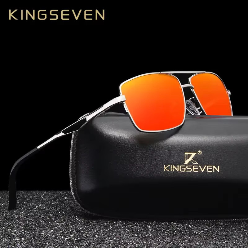 KINGSEVEN Sonnenbrille Aviator, Aluminium, Vollrand, polarisiert, Herren - Bild 2