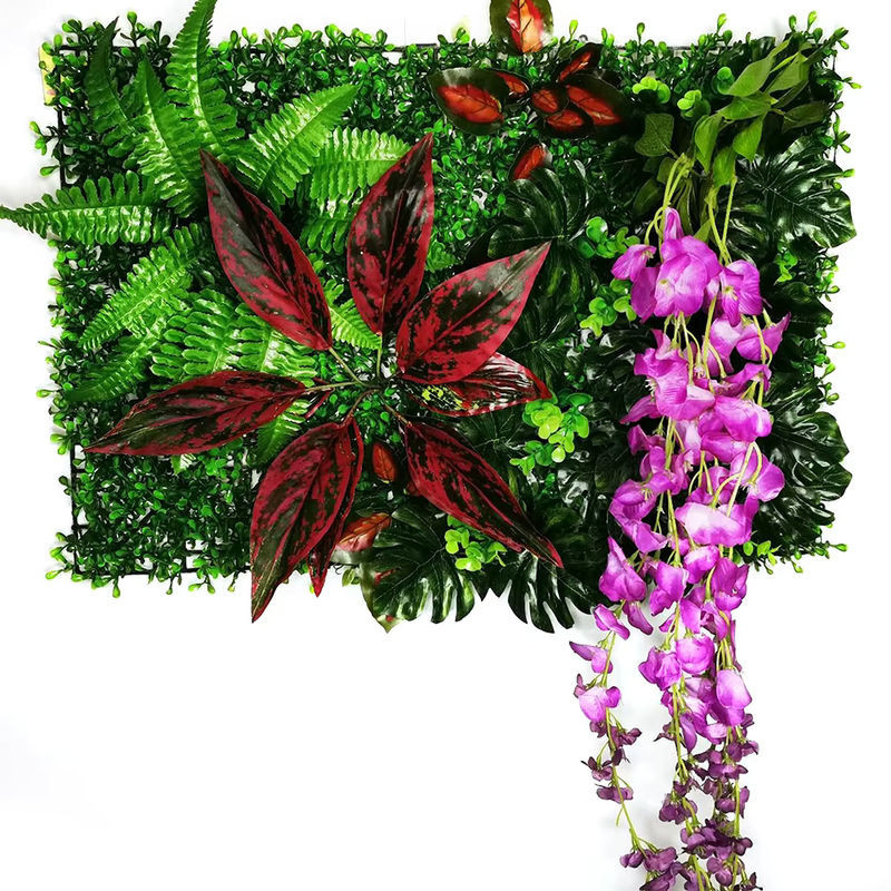HUA TIAN Künstliches Grünes Pflanzen Wand Panel für Wanddekoration und Hochzeit, B: 60 cm, H: 40 cm - Bild 1