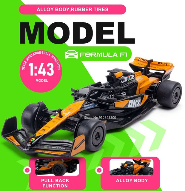 RMZ city Formel F1 Modellauto, 1:43, Metall, Gummi, Orange - Bild 1