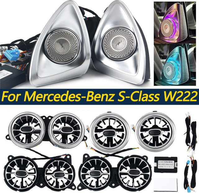 Mercedes Benz S-Klasse W222 LED Ambientebeleuchtung für Lüftungsschlitze und Hochtöner in Rot - Bild 1