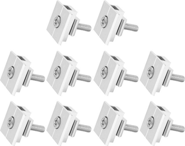 10 Stück Solarmodul Mittelklemmen aus Aluminium in Weiß zur wasserdichten Montage von Solarmodulen - Bild 1