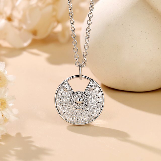Pretty Beauty Moissanit-Anhänger-Halskette, 925 Silber, Weiß, Damen - Bild 1