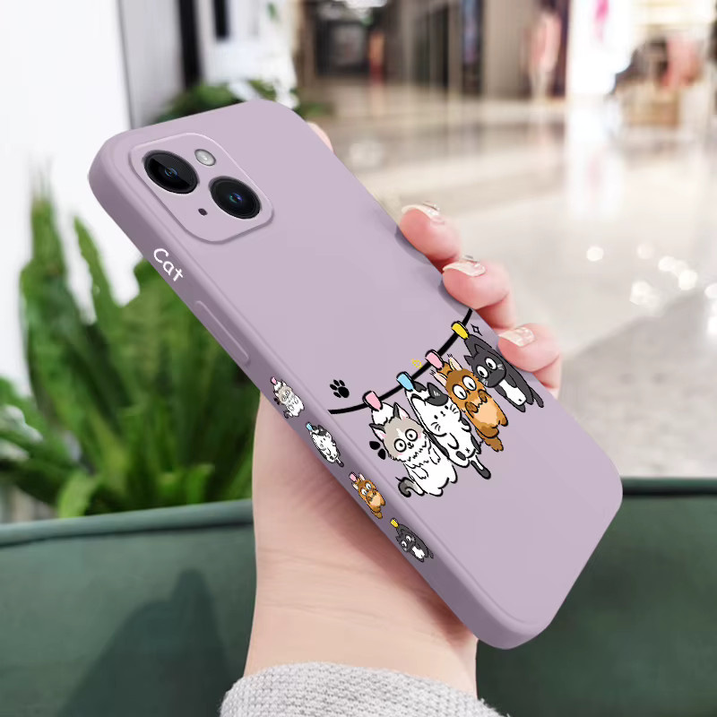 Air Cat Silikonhülle für iPhone 17 17 Air 16 16e 15 14 13 12 11 Plus Pro Max Mini in Purple - Bild 3