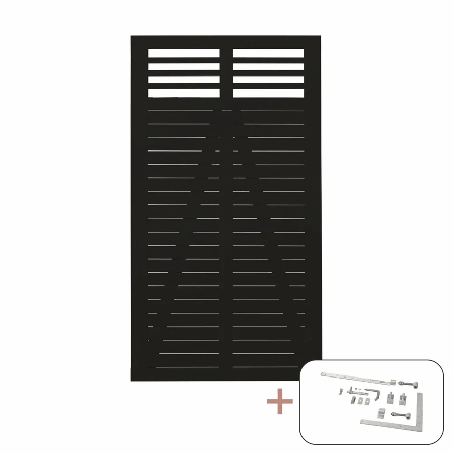 Tor Decora Nadelholz Tor in Schwarz, semi-transparent, B: 100 cm, H: 180 cm - Bild 2