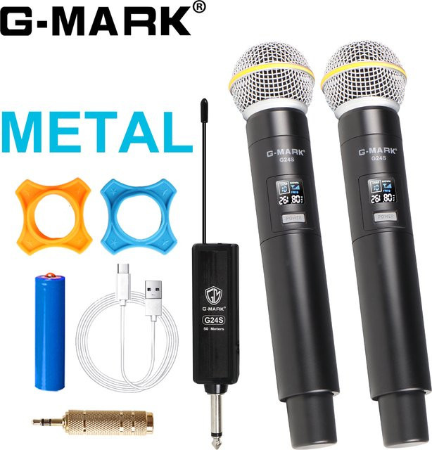 G-MARK G24S Drahtloses Karaoke-Mikrofon in Schwarz für Live-KTV-Shows und Partys - Bild 1