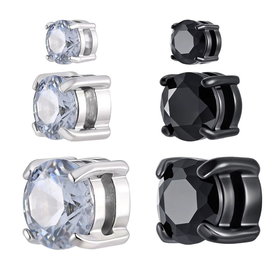 prjewel Ohrstecker Edelstahl, Zirkonia, Silber, Unisex - Bild 3