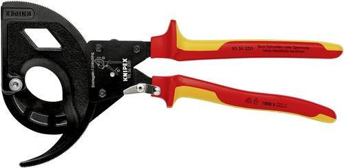 Knipex Kabelschneider 95 36 320 mit Ratschenprinzip und Dreigang, VDE-geprüft, schwarz/rot - Bild 1
