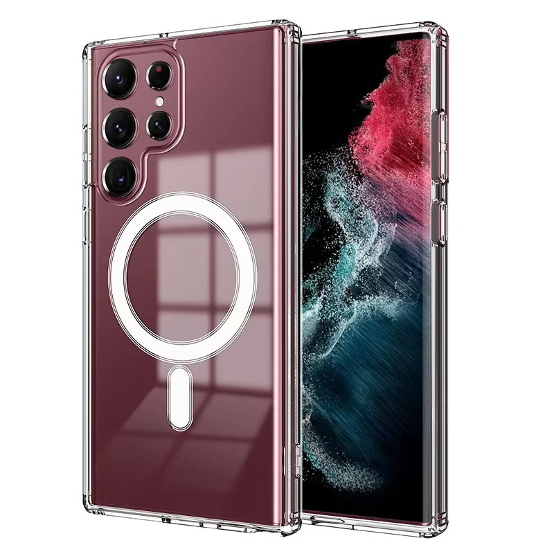 Stoßfeste MagSafe Magnet Schutzhülle für Samsung Galaxy S24 S23 S22 Plus Ultra in Transparent für kabelloses Laden - Bild 6