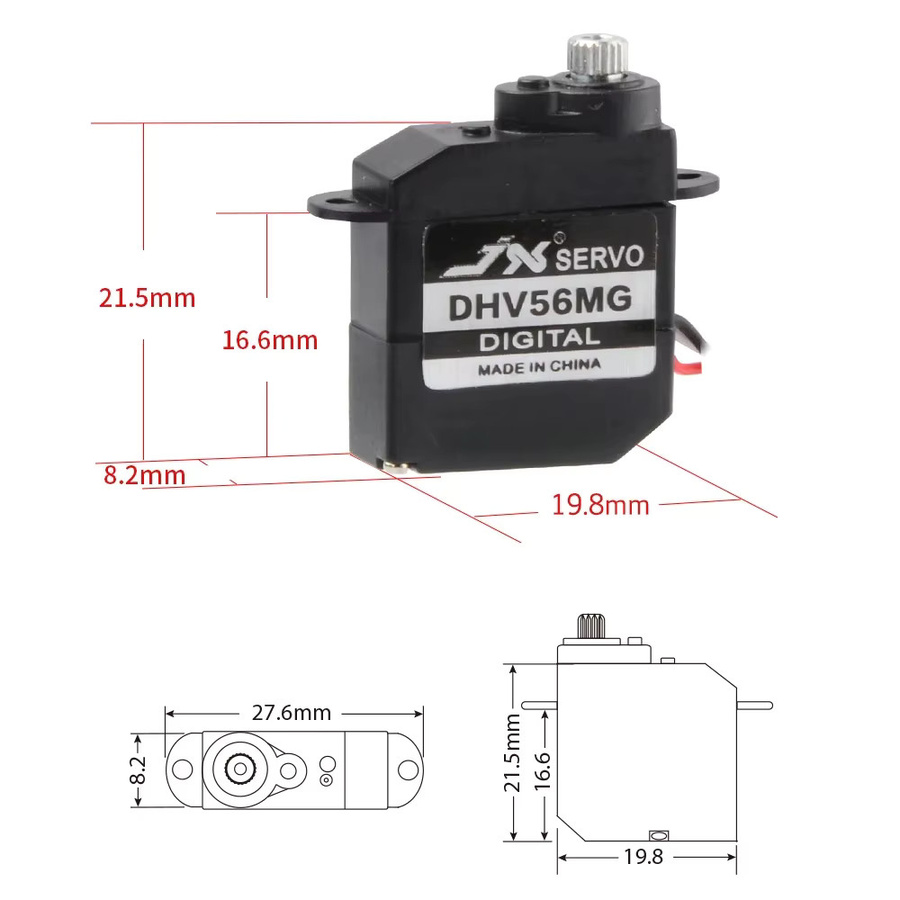 JX Micro Servo, Metallgetriebe, Schwarz - Bild 2