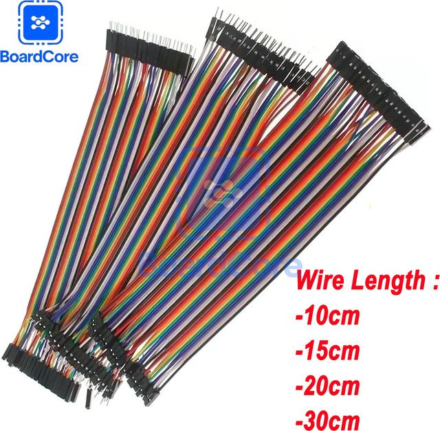 40-poliges Dupont-Draht-Set in Multicolor mit Stecker auf Stecker, Stecker auf Buchse und Buchse auf Buchse als Überbrückungskabel für Arduino in 10 cm, 20 cm und 30 cm Länge - Bild 1