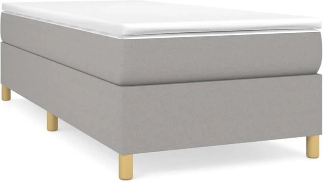 vidaXL Boxspringbett mit Matratze Hybrid-Design in Hellgrau, B/T/H: 100 x 200 x 203 cm - Bild 1