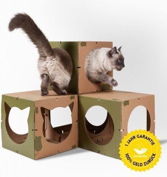 DoPetMe Katzenhaus The Kitten Castle in Braun mit mattem Finish - Bild 1