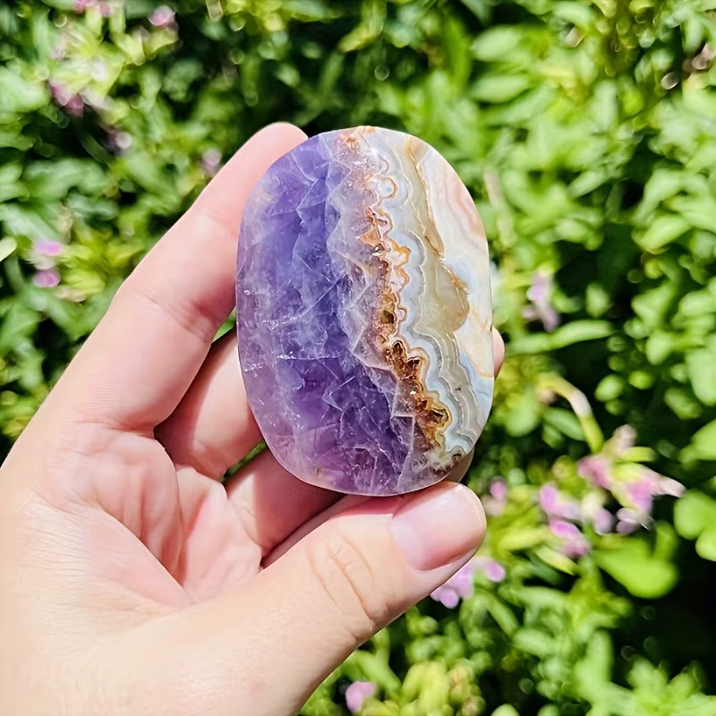 CrystalHola Amethyst-Spitzenachat Handstein in Lila zur Dekoration - Bild 6