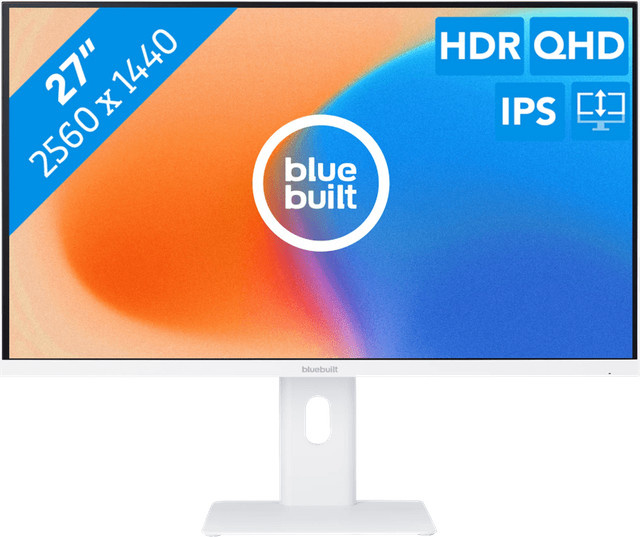 BlueBuilt 27 Zoll Quad HD Monitor in Weiß mit IPS-Panel - Bild 1