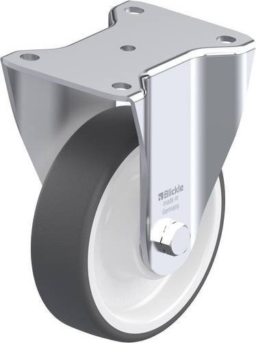 Blickle Bockrolle BH-POTH 150K in Grau und Weiß aus Stahl mit einem Rad-Durchmesser von 150 mm und einer Tragfähigkeit von max. 500 kg - Bild 1