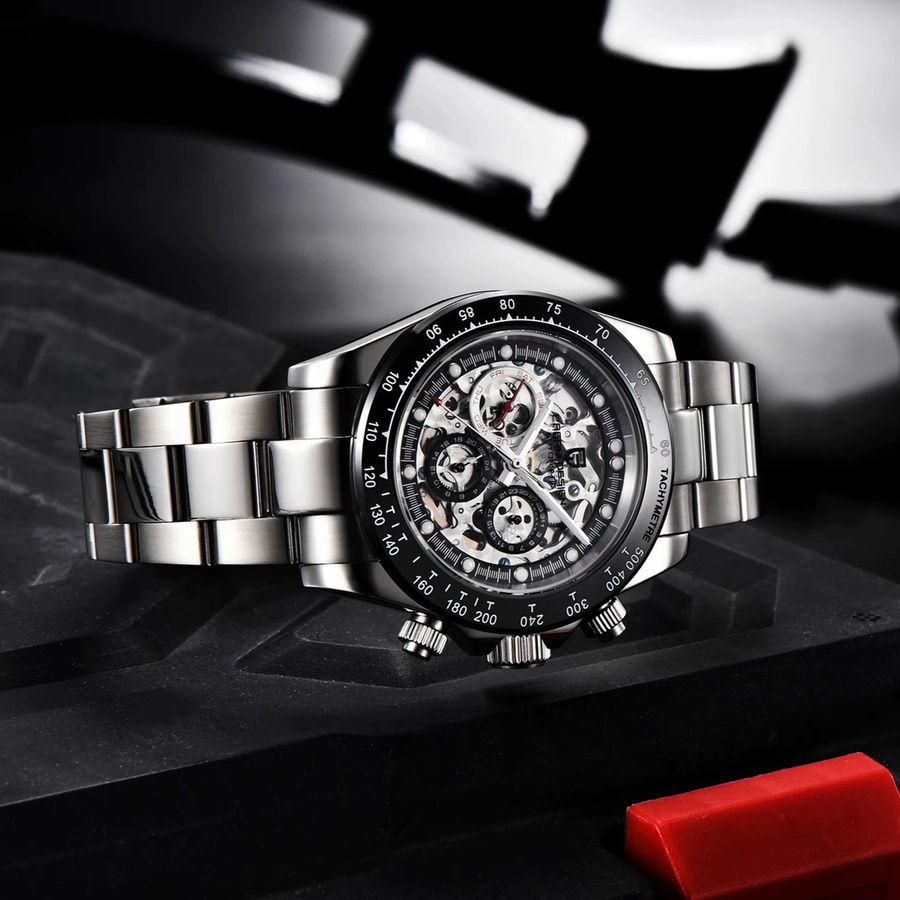 PAGANI DESIGN Automatik-Armbanduhr, Edelstahl, Schwarz, Saphirglas, Herren - Bild 5