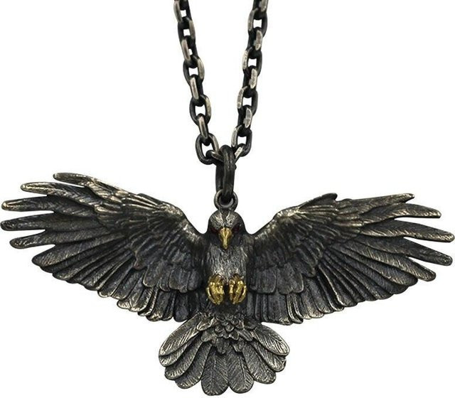 Anhänger Krähe Rabe Adler, 925 Silber, Herren, Halskette - Bild 1