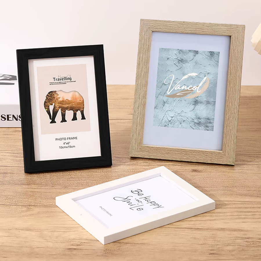VCC Holz-Fotorahmen in Schwarz für Wand oder Schreibtisch, Rechteckig, B: 10 cm, H: 15 cm - Bild 2