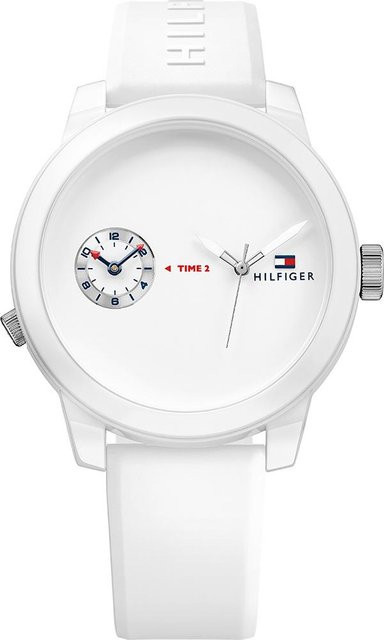 Tommy Hilfiger Armbanduhr, Quarz, Silikon, Weiß, Herren - Bild 1