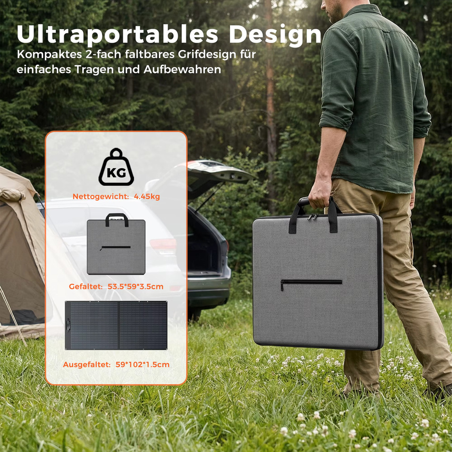 CTOLITY Faltbares ETFE Solarpanel Tragbares Solarladegerät für Solargenerator Camping Wohnmobil und Autarkes Leben - Bild 7