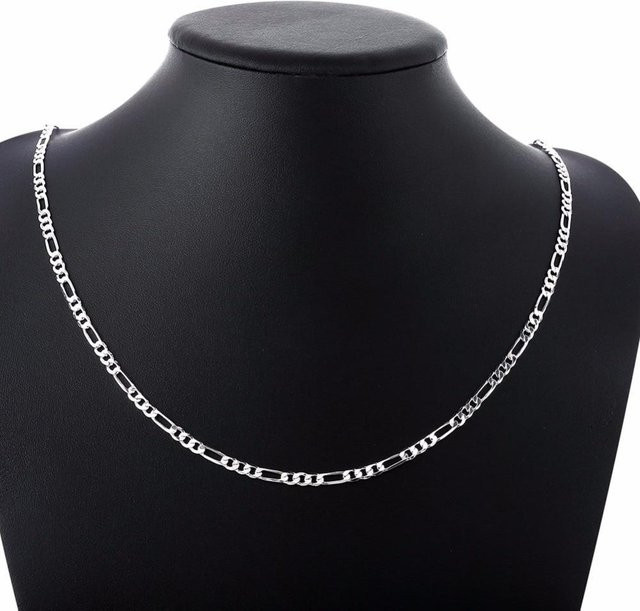 Wucifang Jewelry Halskette 925 Silber, Figaro, 50 cm, Kinder - Bild 1