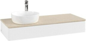 Villeroy & Boch Waschtischunterschrank Antao mit Frontstruktur und Beleuchtung, Weiß lackiert, B/T/H: 120 x 50 x 19 cm - Bild 1