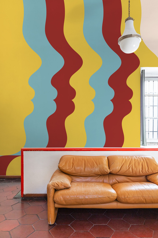 Coordonné Wandtapete Repetita Luvant 8000075N Vlies Tapete mit Retro Silhouette Motiv in Gelb/Rot Multicolor - Bild 1