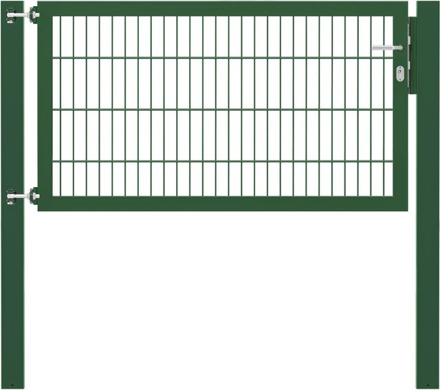 Einzeltor Flexo Plus in Grün mit Pfosten aus Stahl, Breite: 150 cm, Höhe: 80 cm, Pfosten: 100 x 100 cm - Bild 1