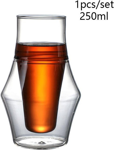 Doppelschichtige Glastasse für Espresso, Kaffee oder Tee, transparent, 120 ml bis 335 ml - Bild 1
