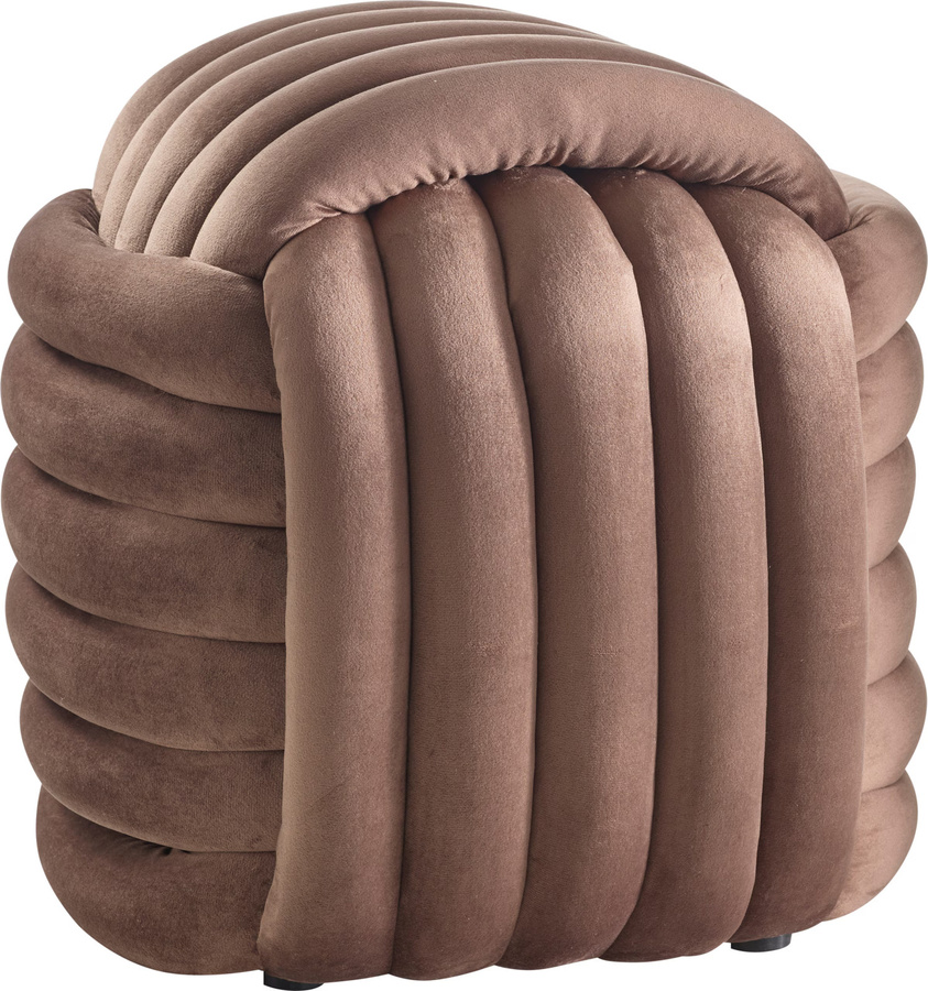 Hocker von Heine Home in Braun mit Samtbezug und Holzrahmen, B/T/H: 45 x 42 x 45 cm - Bild 2