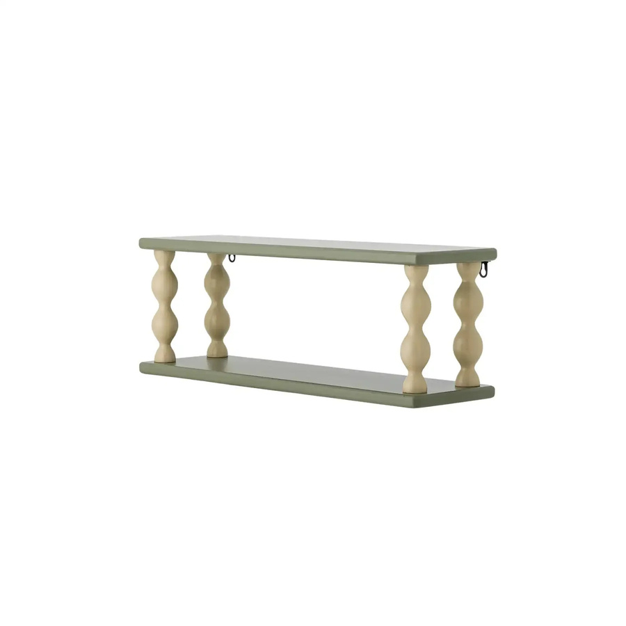 Bloomingville Mini Wandregal Bibiola aus Holz in Grün und Beige, Breite: 60 cm - Bild 1
