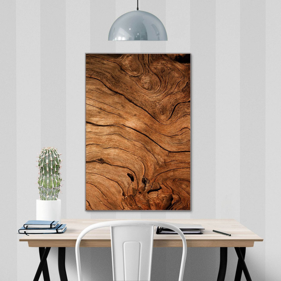 banjado Glas Magnettafel Motiv Trockenes Holz, Farbe Braun, B/H: 40 x 60 cm, rahmenlose magnetische Wandtafel aus ESG Glas - Bild 1