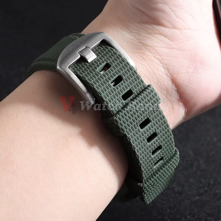 Uhrenarmband FKM-Gummi, Schwarz, Herren, Schnellverschluss - Bild 2