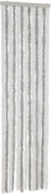 vidaXL Fliegenvorhang aus Chenille in Hellgrau und Weiß, B: 56 cm, H: 185 cm - Bild 1