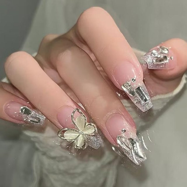 NATAWA Künstliche Nägel Aurora Diamant, Brown, Glänzend, 24 Stück - Bild 1