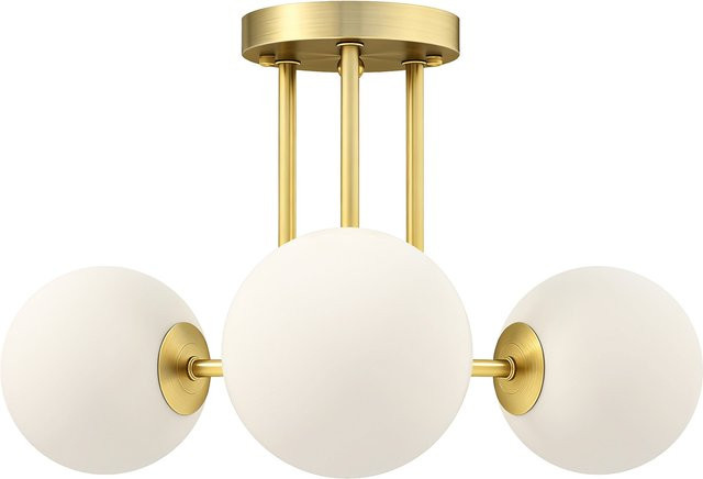 HOMCOM Deckenleuchte in Gold mit 3 kugelförmigen Glasschirmen, moderne 3-flammige Deckenlampe mit G9-Fassungen für Wohnzimmer, Schlafzimmer oder Esszimmer - Bild 1