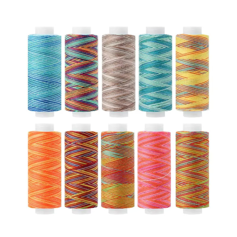 10 Rollen farbiges Polyester-Nähgarn für DIY-Nähen und Sticken, Multicolor, 300 Yards pro Rolle - Bild 2