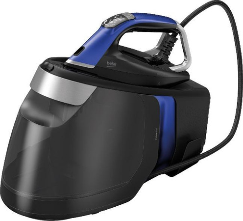Beko Dampfbügelstation SGA9130B in Schwarz, Blau und Silber mit 3000 W, 8 bar Druck und 600 g/min Dampfleistung