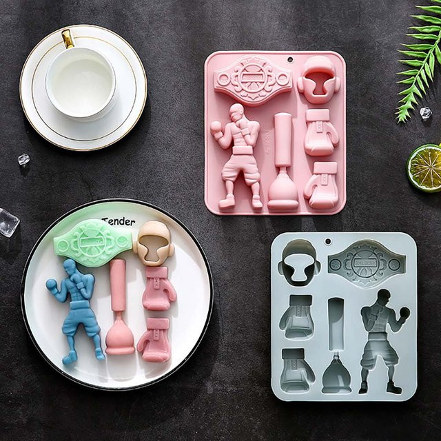 Boxthemen Silikonformen für Fondant, Schokolade und Harz in Pink und Multicolour, rechteckige Antihaft-DIY-Formen - Bild 1