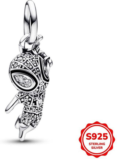 Lampayan Anhänger Charm, Marvel Spider-Man und Captain Americas Schild, Kupfer, Zirkonia, Damen - Bild 1