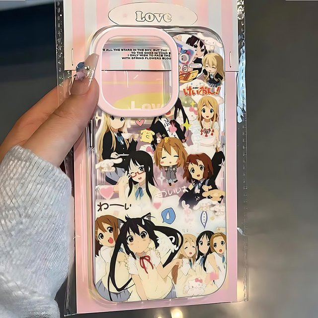 Transparentes Anime K-ON Girls Handycase aus Soft TPU für iPhone 11 bis iPhone 16 Pro Max - Bild 1