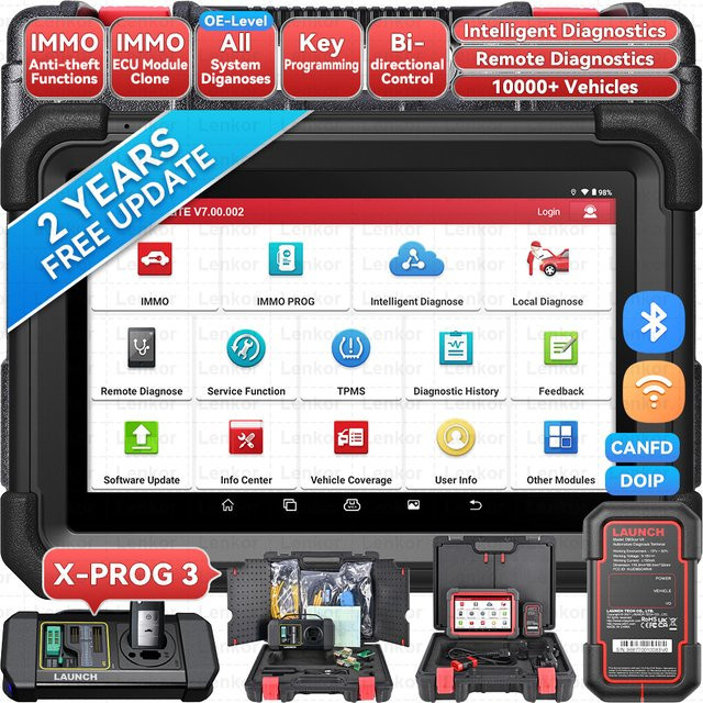 LAUNCH X431 IMMO Elite Schlüsselprogrammiergerät in Schwarz mit PROG3, ECU-Klon und 39 Spezialfunktionen für OE-Level-Diagnose und aktive Tests - Bild 1