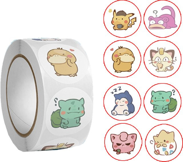 Bandai Pokémon Aufkleber, 500 Stück, Cartoon Eevee, PVC Sticker - Bild 1